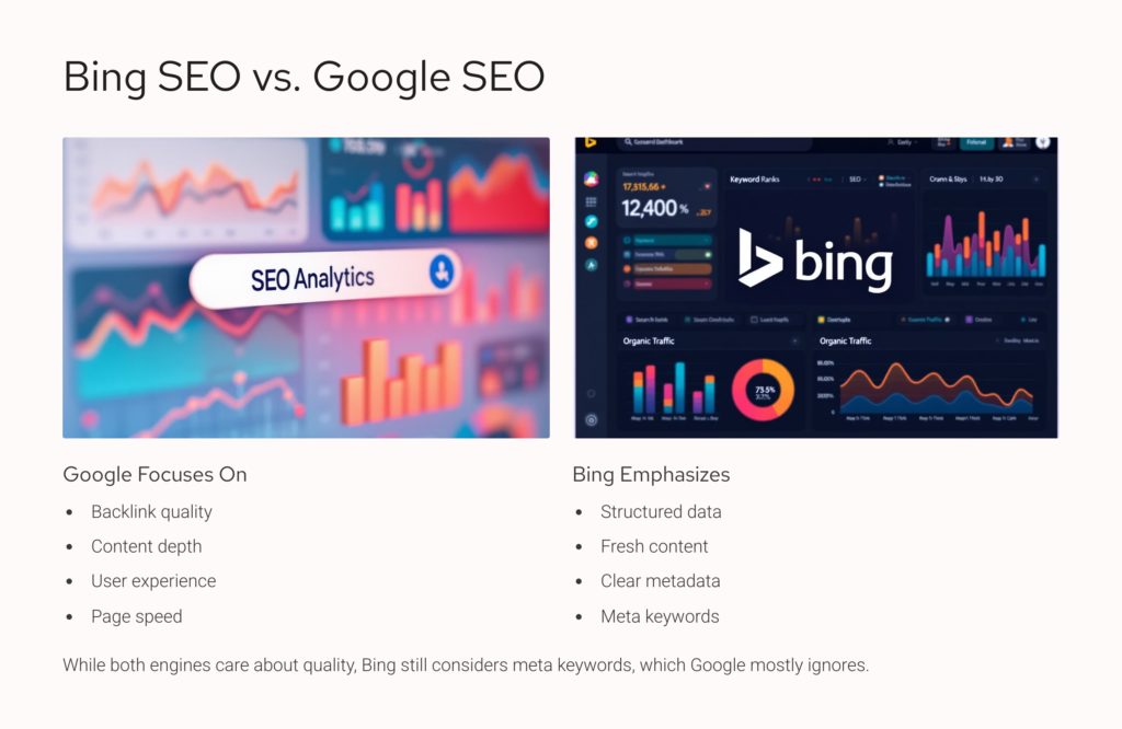 Bing SEO vs. Google SEO
